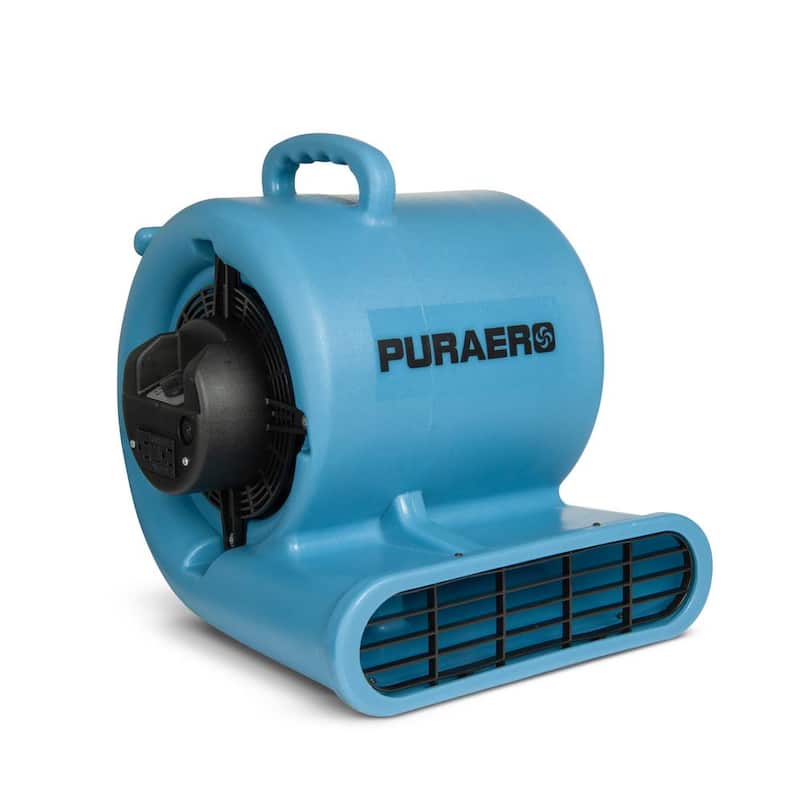 Ecor Pro 1/3 HP Air Mover Carpet Dryer Blower Floor Fan with 2550 CFM, GFCI Daisy Chain, Blue - PA-330-AM-BL