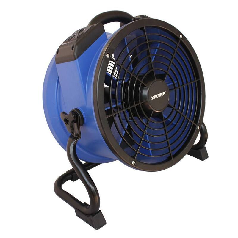 XPOWER 1720 CFM High Temperature 13 in. Variable Speed Sealed Motor Professional Industrial Axial Fan with Power Outlets - X-35AR