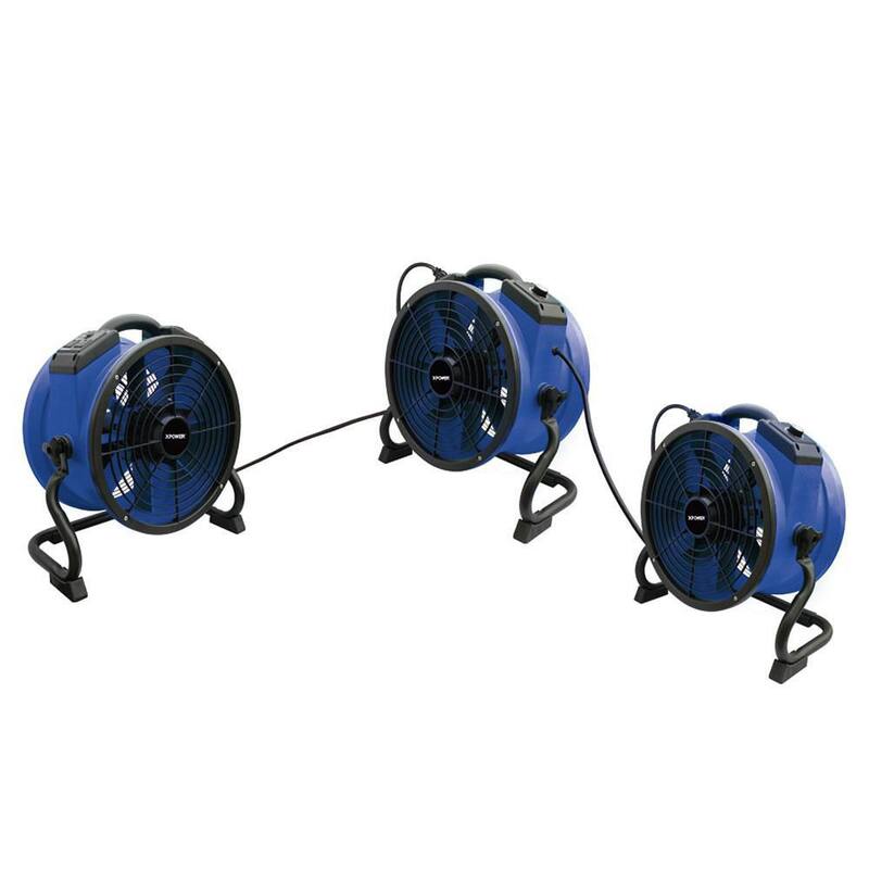 XPOWER 1720 CFM High Temperature 13 in. Variable Speed Sealed Motor Professional Industrial Axial Fan with Power Outlets - X-35AR