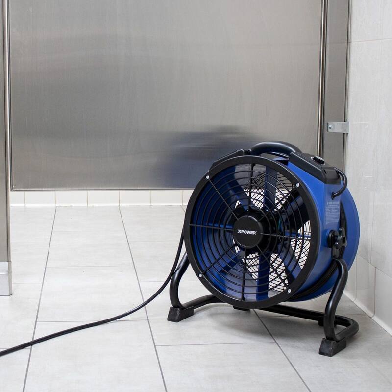 XPOWER 1720 CFM High Temperature 13 in. Variable Speed Sealed Motor Professional Industrial Axial Fan with Power Outlets - X-35AR