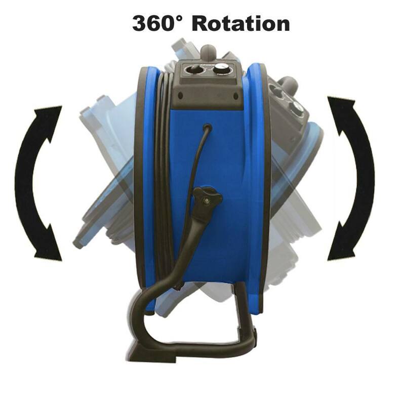 XPOWER 1720 CFM High Temperature 13 in. Variable Speed Sealed Motor Professional Industrial Axial Fan with Power Outlets - X-35AR