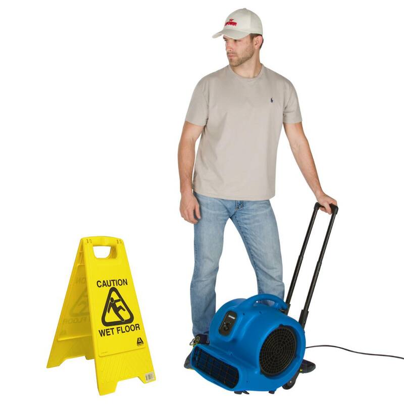XPOWER 1 HP 3600 CFM 3 Speed Air Mover Carpet Dryer Floor Fan Blower with Telescopic Handle and Wheels - P-830H-Blue