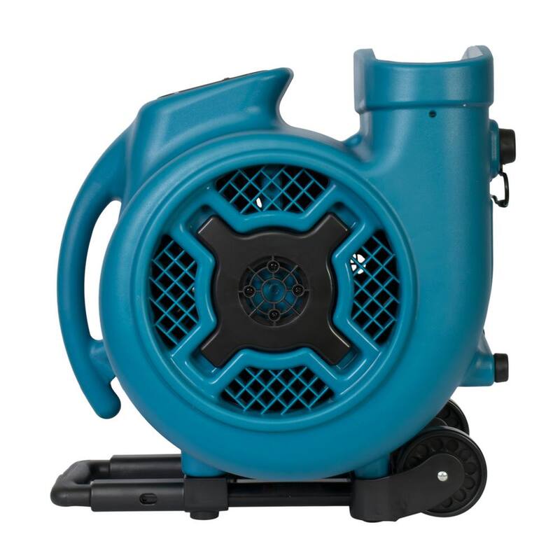 XPOWER 1 HP 3600 CFM 3 Speed Air Mover Carpet Dryer Floor Fan Blower with Telescopic Handle and Wheels - P-830H-Blue