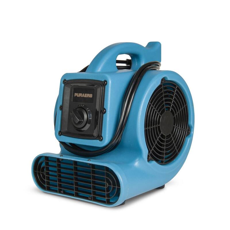 Ecor Pro 1/5 HP Air Mover Carpet Dryer Blower Floor Fan with 800 CFM, GFCI Daisy Chain, Blue - PA-200-AM-BL