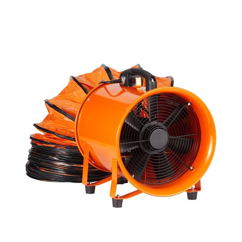 SKYSHALO Portable Ventilator 8 in. 10 Speed Blower Fan in Orange 1,070 CFM 195-Watt with Strong Shop Exhaust - BXSGS230W58IN475TV1-0718
