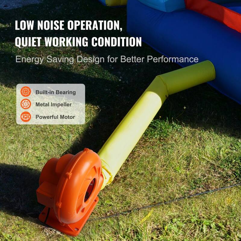 VEVOR Inflatable Blower 14 in. 1-Speed Blower Fan in Orange 950-Watt with 1/1.2 HP Bounce Blower Pump Air Blower 3300 RPM - ZTXYMP34X3430EWF0V0-0819