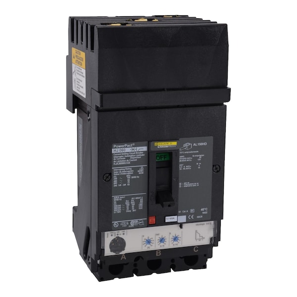 Schneider Electric Molded Case Circuit Breaker, HJA Series, 60A, 3 Pole, 600V AC, 100kA at 240V AC - HJA36060U33X