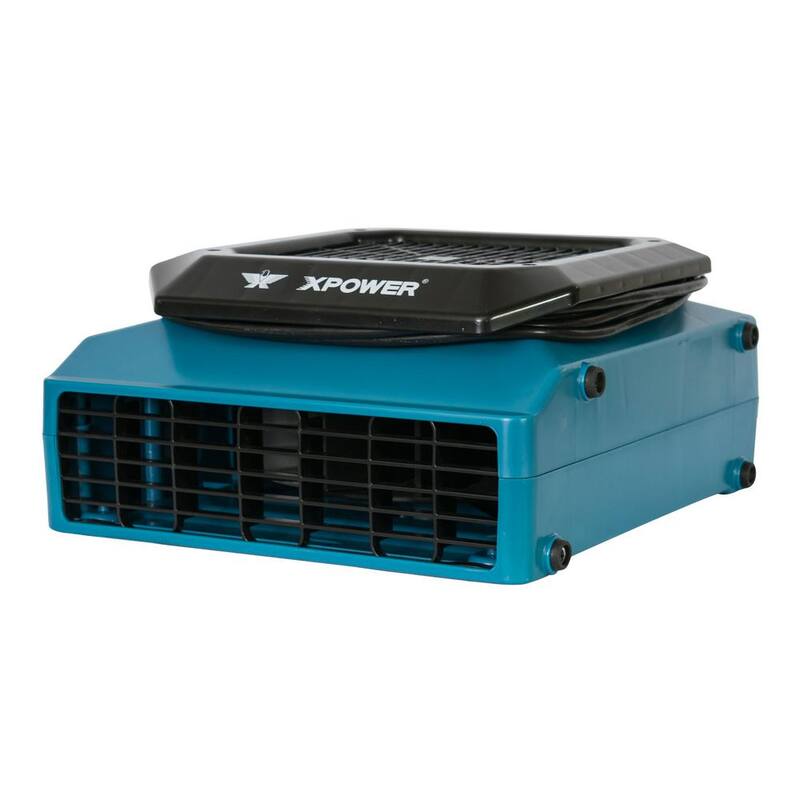 XPOWER 1/3 HP 1150 CFM Sealed Motor Low Profile Air Mover, Floor Fan, Carpet Dryer with Build-in GFCI Power Outlets, Hour Meter - XL-760AM