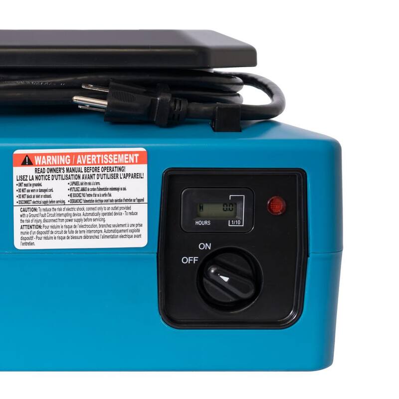 XPOWER 1/3 HP 1150 CFM Sealed Motor Low Profile Air Mover, Floor Fan, Carpet Dryer with Build-in GFCI Power Outlets, Hour Meter - XL-760AM