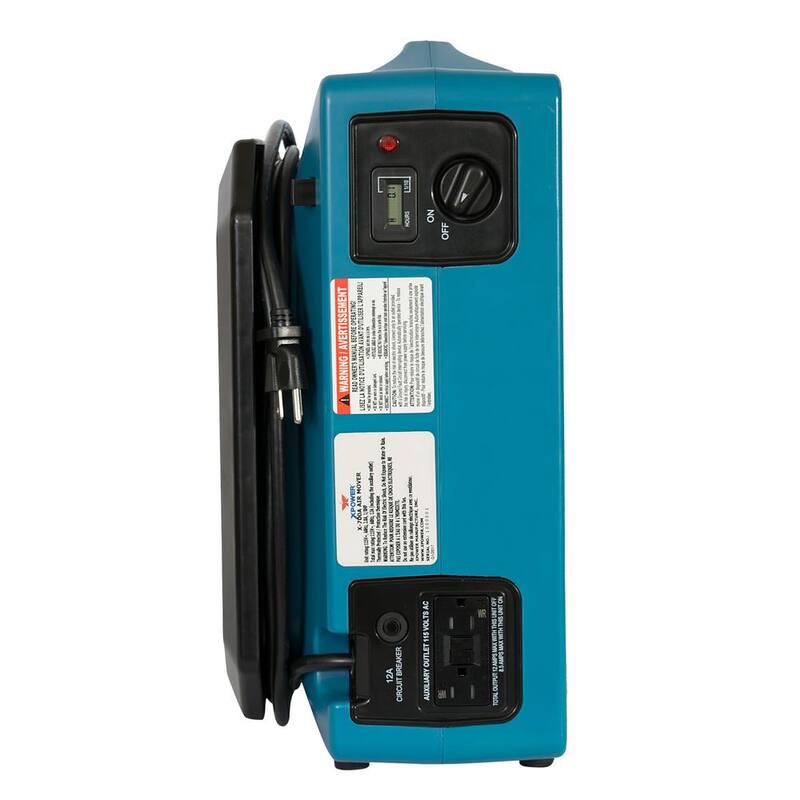 XPOWER 1/3 HP 1150 CFM Sealed Motor Low Profile Air Mover, Floor Fan, Carpet Dryer with Build-in GFCI Power Outlets, Hour Meter - XL-760AM