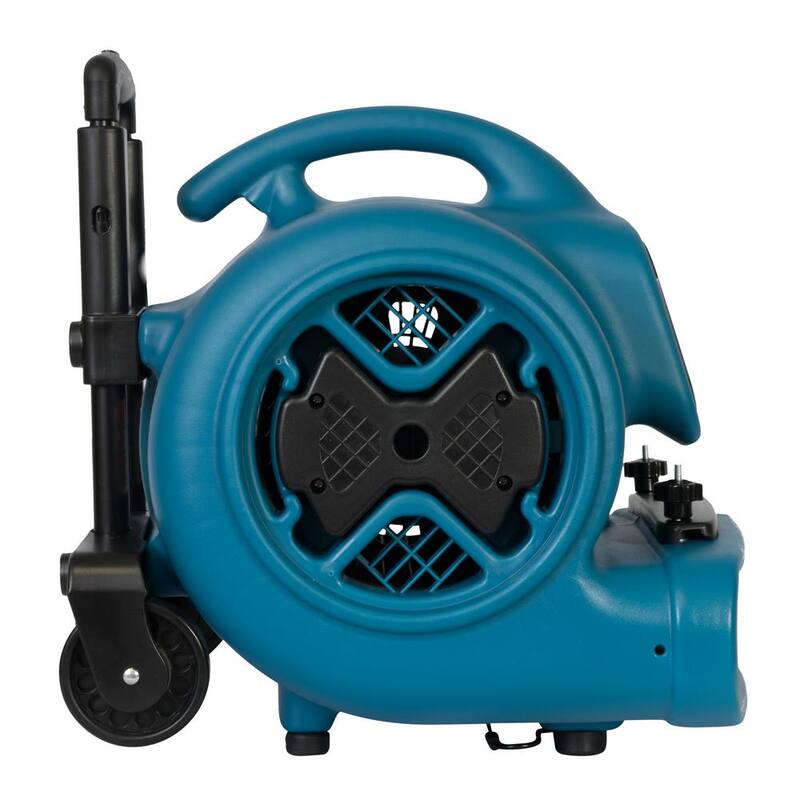 XPOWER 1/2 HP Air Mover Blower Fan with Telescopic Handle and Wheels and Carpet Clamp - P-630HC