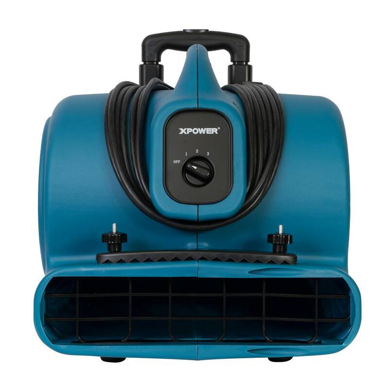XPOWER 1/2 HP Air Mover Blower Fan with Telescopic Handle and Wheels and Carpet Clamp - P-630HC