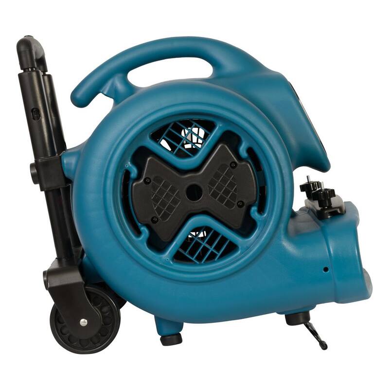 XPOWER 1/2 HP Air Mover Blower Fan with Telescopic Handle and Wheels and Carpet Clamp - P-630HC