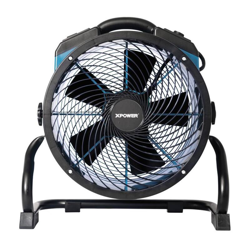 XPOWER X-39AR 1/4 HP 2 1 00 CFM Variable Speed Sealed Motor Industrial Axial Air Mover Blower Fan with Power Outlets in Blue - X-39AR-Blue