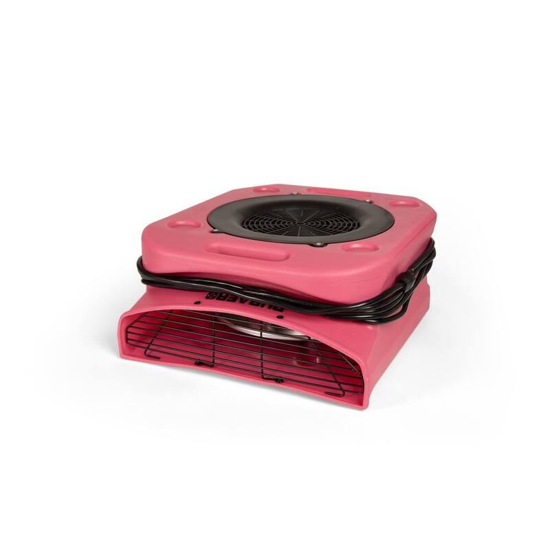 Ecor Pro 1/4 HP Low Profile Air Mover Carpet Dryer Blower Floor Fan with 1100 CFM, GFCI Daisy Chain, Red - PA-250-LP-RD