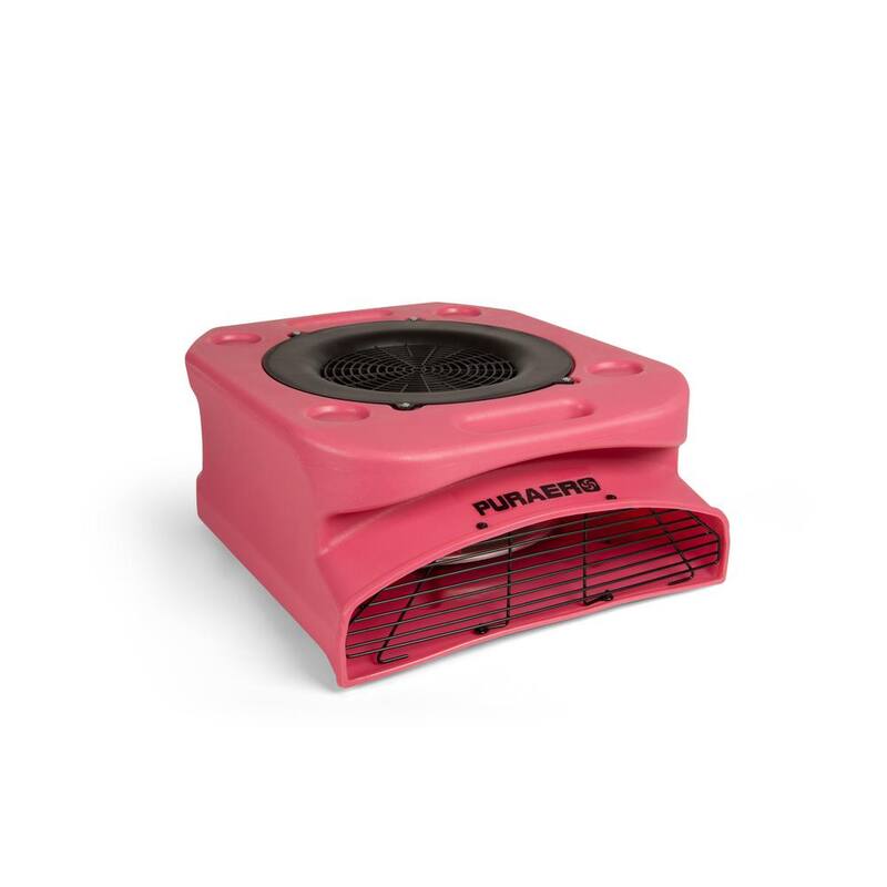 Ecor Pro 1/4 HP Low Profile Air Mover Carpet Dryer Blower Floor Fan with 1100 CFM, GFCI Daisy Chain, Red - PA-250-LP-RD