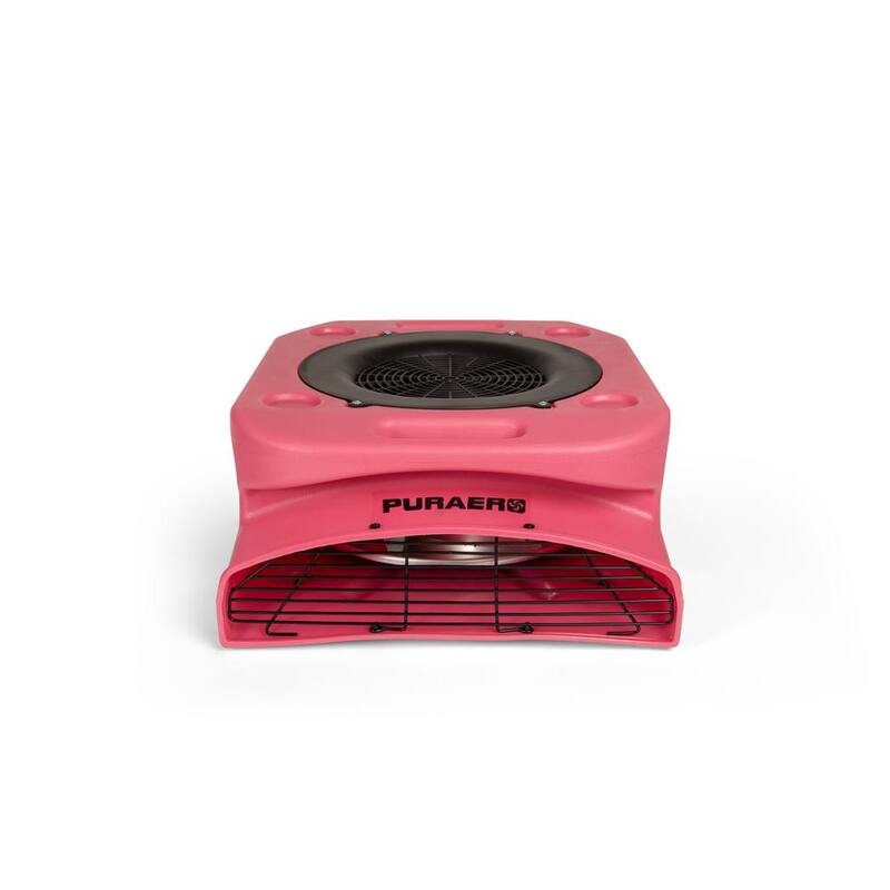 Ecor Pro 1/4 HP Low Profile Air Mover Carpet Dryer Blower Floor Fan with 1100 CFM, GFCI Daisy Chain, Red - PA-250-LP-RD
