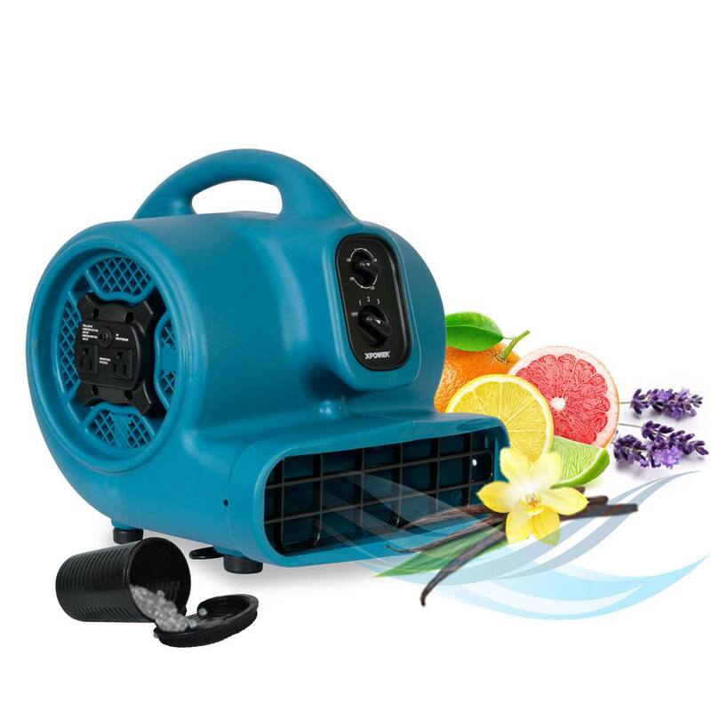 XPOWER Freshen Aire 2000 CFM 3-Speed Scented Air Mover Blower Fan with Timer and Power Outlets - P-450AT