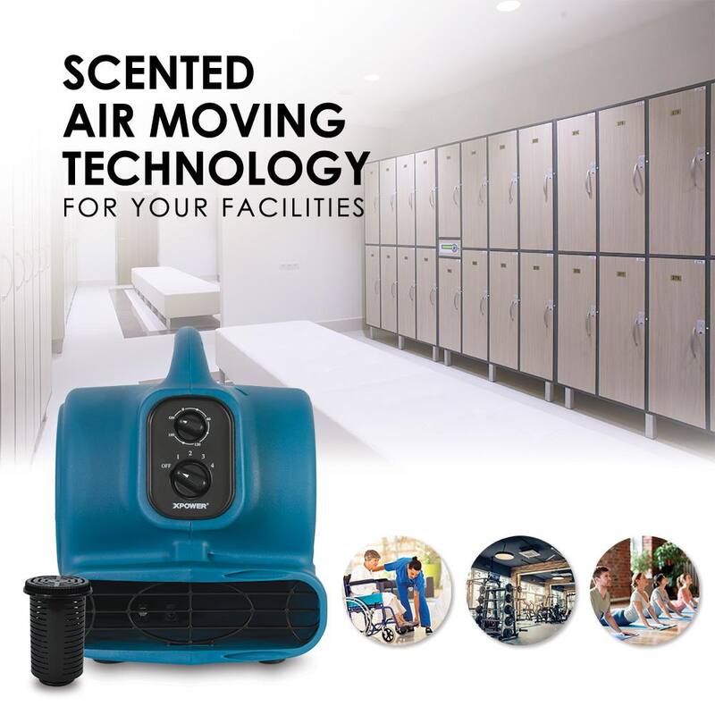 XPOWER Freshen Aire 2000 CFM 3-Speed Scented Air Mover Blower Fan with Timer and Power Outlets - P-450AT
