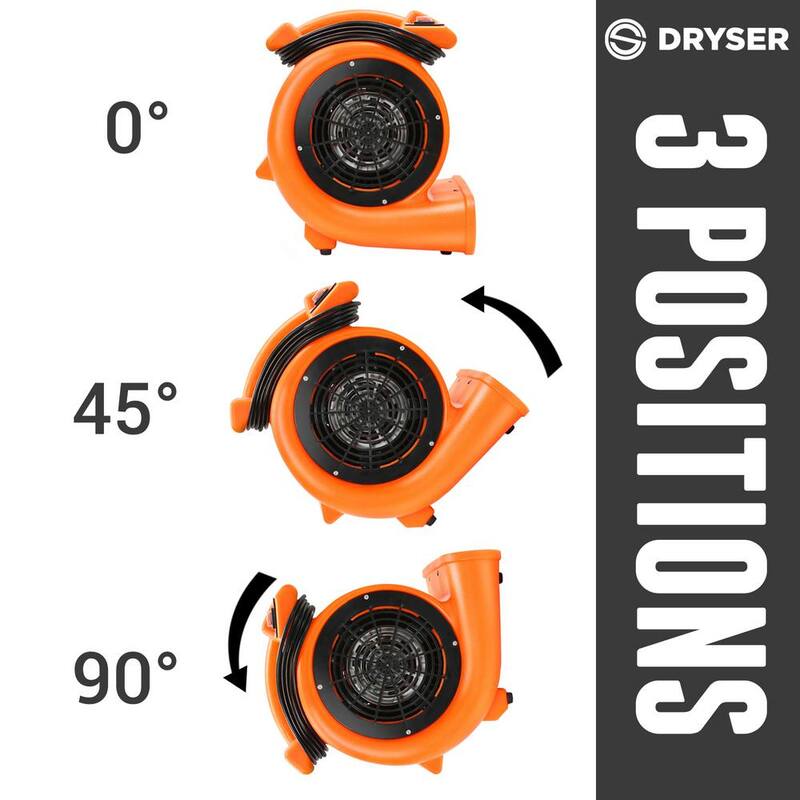 Dryser 1/2 HP 9.5 in. 2 Speed Blower Fan Air Mover in Orange - JAN-DRY-3200