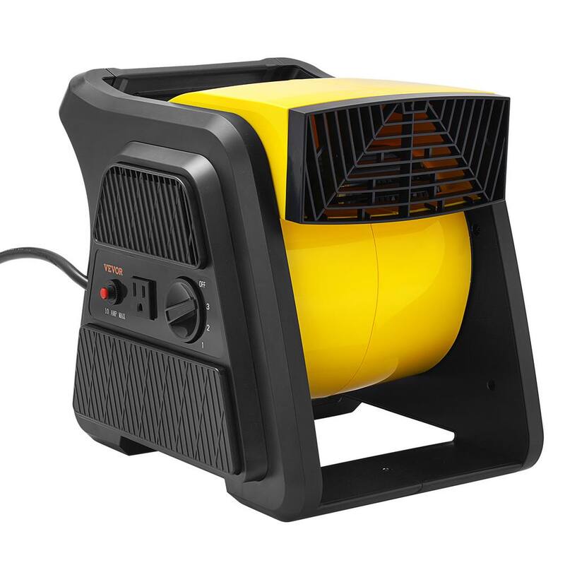VEVOR Pivoting Utility Fan 12.8 in. 3 Speeds Blower Fan in Black with Portable Handle 600 CFM Air Mover for Drying Ventilating - XZXDMGFJ1700R3R0HV1-0819