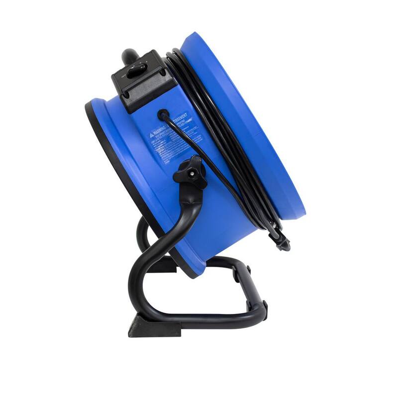 XPOWER P-39AR 1/4 HP 2 1 00 CFM 4-Speed Industrial Axial Air Mover Blower Fan with Power Outlets in Blue - P-39AR