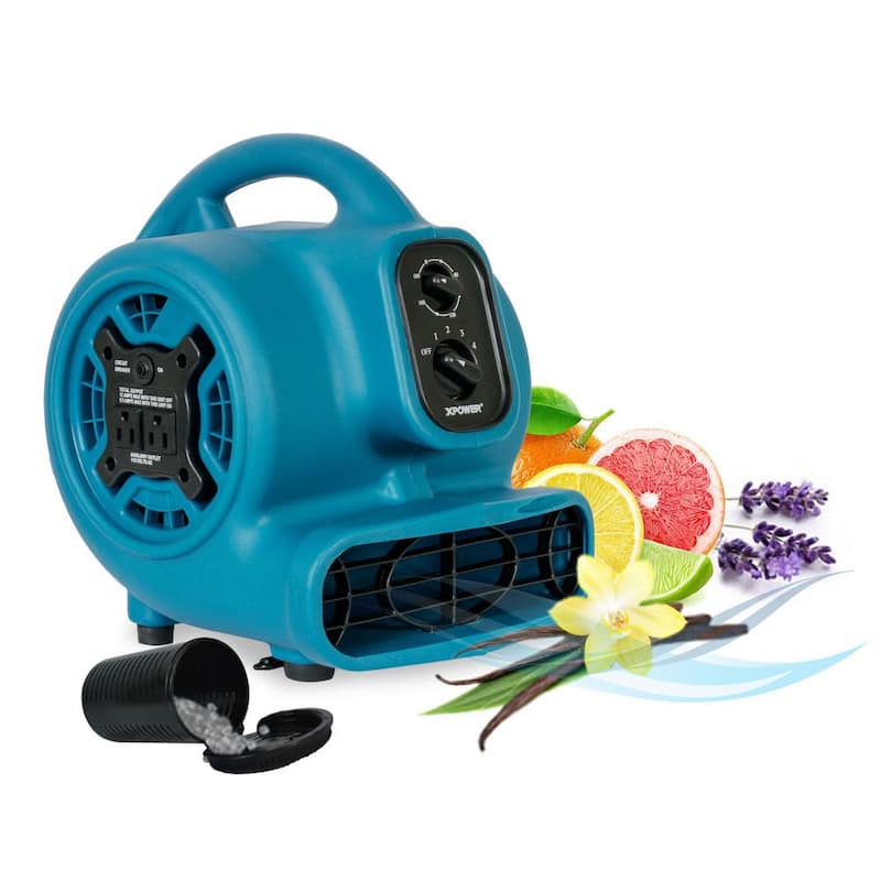 XPOWER Freshen Aire 800 CFM 4 Speeds Scented Air Mover Blower Fan with Timer and Power Outlets - P-260AT