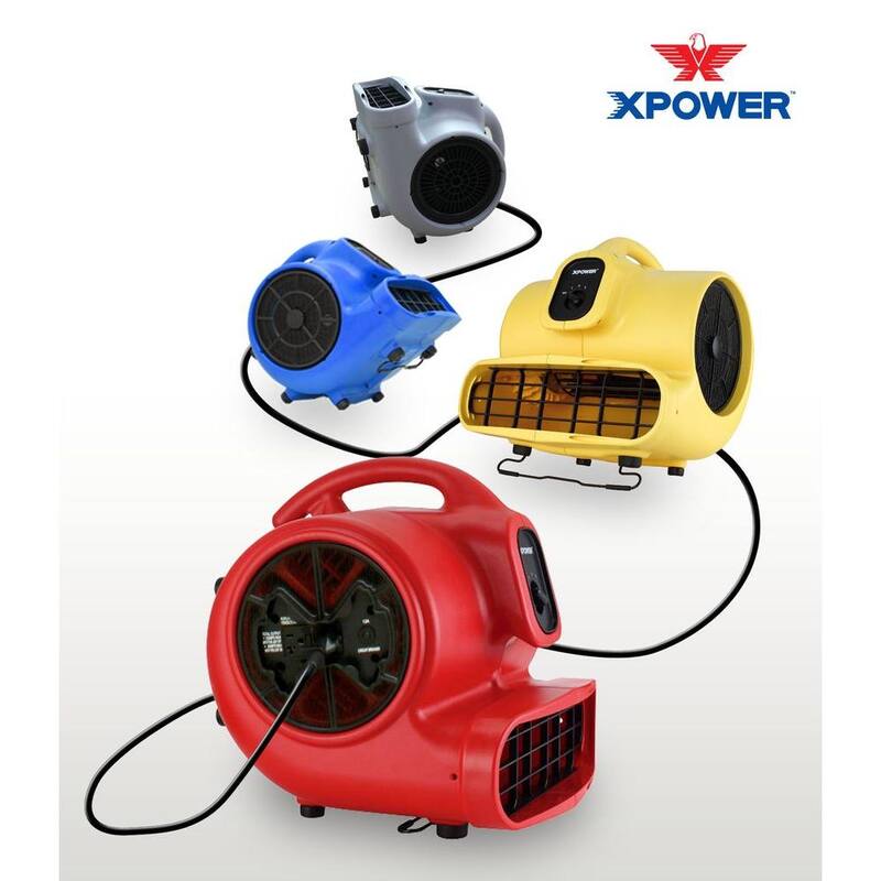 XPOWER X-600A 1/3 HP High Velocity Air Mover with Daisy Chain - X-600A-Blue