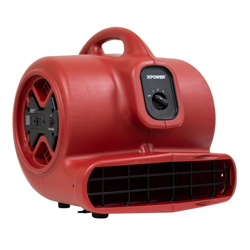 XPOWER 1/3 HP High Velocity Air Mover/Blower Fan with Daisy Chain - X-600A-Red
