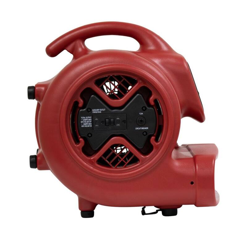 XPOWER 1/3 HP High Velocity Air Mover/Blower Fan with Daisy Chain - X-600A-Red