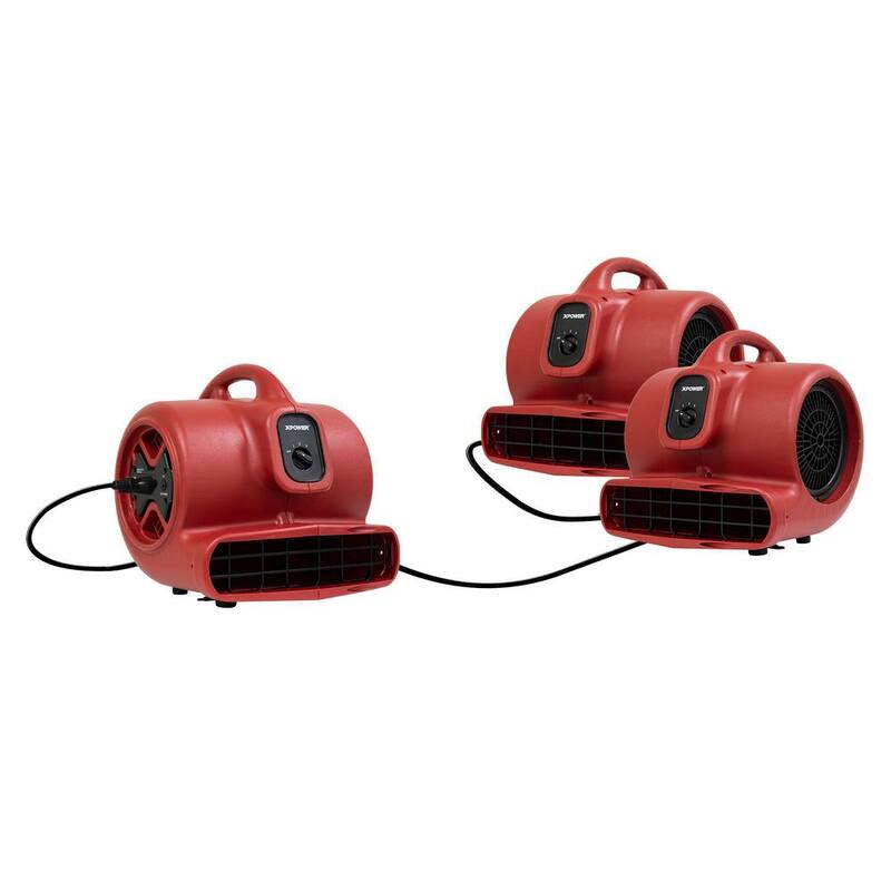 XPOWER 1/3 HP High Velocity Air Mover/Blower Fan with Daisy Chain - X-600A-Red