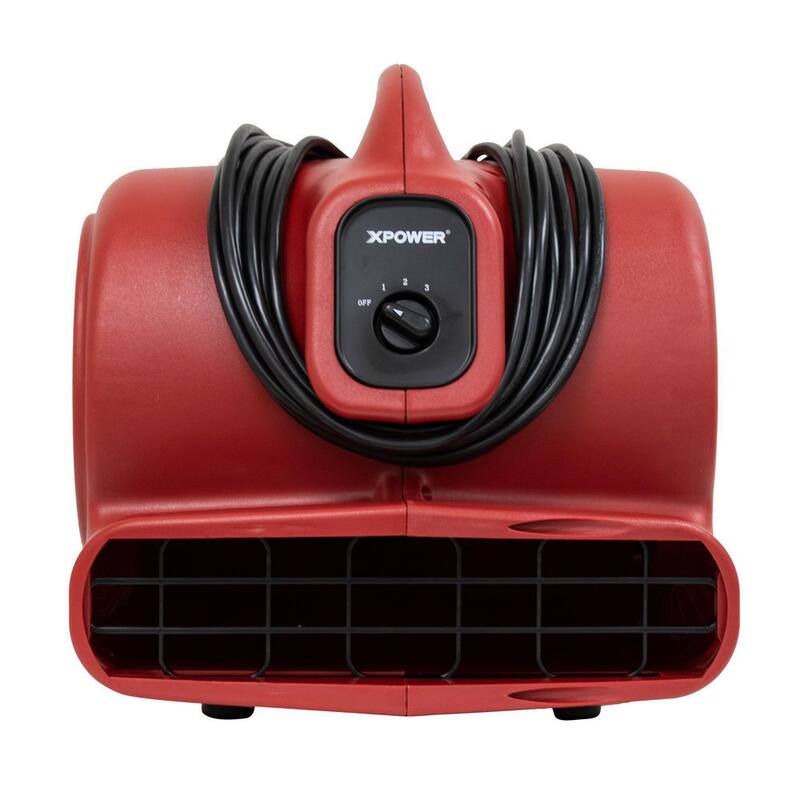 XPOWER 1/3 HP High Velocity Air Mover/Blower Fan with Daisy Chain - X-600A-Red