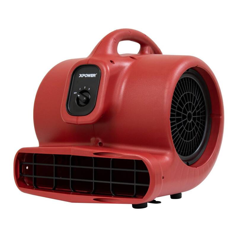 XPOWER 1/3 HP High Velocity Air Mover/Blower Fan with Daisy Chain - X-600A-Red