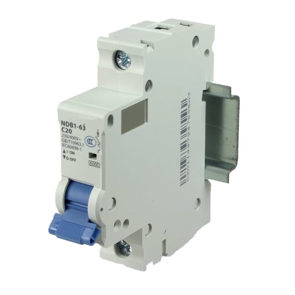 Automation Systems Interconnect 50 Amp Din Rail Circuit Breaker, 1 Pole, UL1077, C Trip Curve, 240V/400V AC, 80V DC, 12PK - NDB1-63C50-1