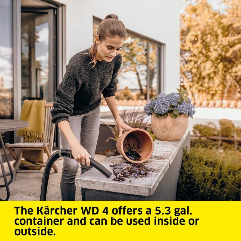Karcher WD 4 Multi-Purpose 5.3 Gal. Wet/Dry Shop Vacuum Cleaner with Attachments - 2022 Edition - 1.628-207.0