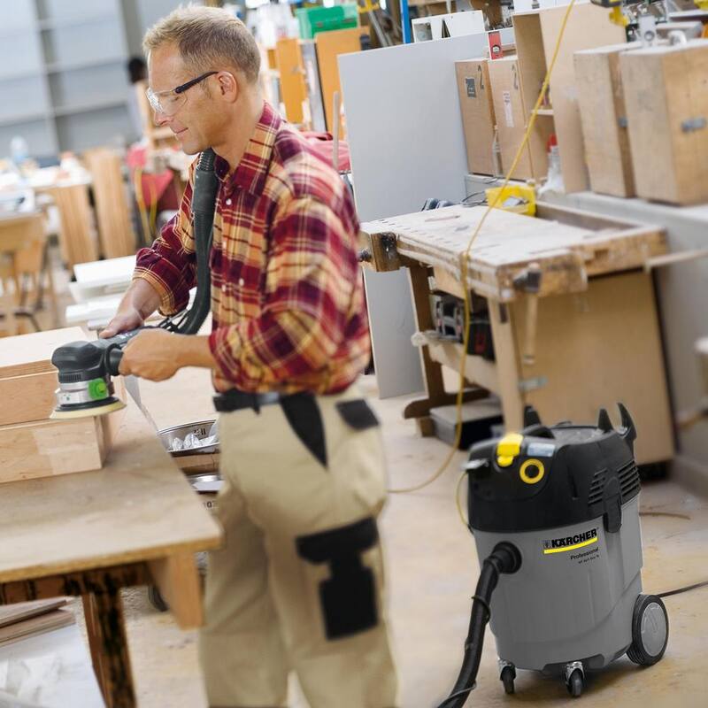 Karcher 11.5 Gal. NT 45/1 Tact Professional Wet/Dry Dust Extractor Shop Vacuum Cleaner with Fully Automatic Filter Cleaning - 1.145-846.0