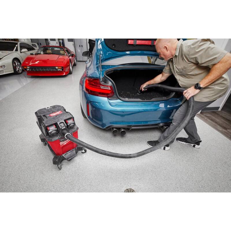 Milwaukee M18 FUEL 9 Gal. Cordless Dual-Battery Wet/Dry Shop Vacuum Kit with Extra High Efficiency Filter and Wet Foam Filter - 0920-22HD-49-90-1978-49-90-1990