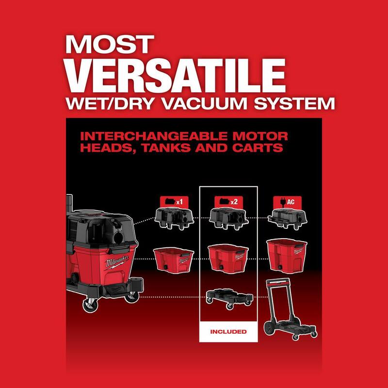 Milwaukee M18 FUEL 9 Gal. Cordless Dual-Battery Wet/Dry Shop Vacuum Kit with Extra High Efficiency Filter and Wet Foam Filter - 0920-22HD-49-90-1978-49-90-1990