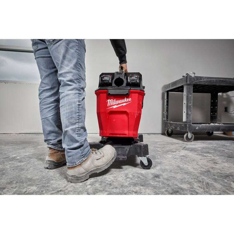 Milwaukee M18 FUEL 9 Gal. Cordless Dual-Battery Wet/Dry Shop Vacuum Kit with Extra High Efficiency Filter and Wet Foam Filter - 0920-22HD-49-90-1978-49-90-1990