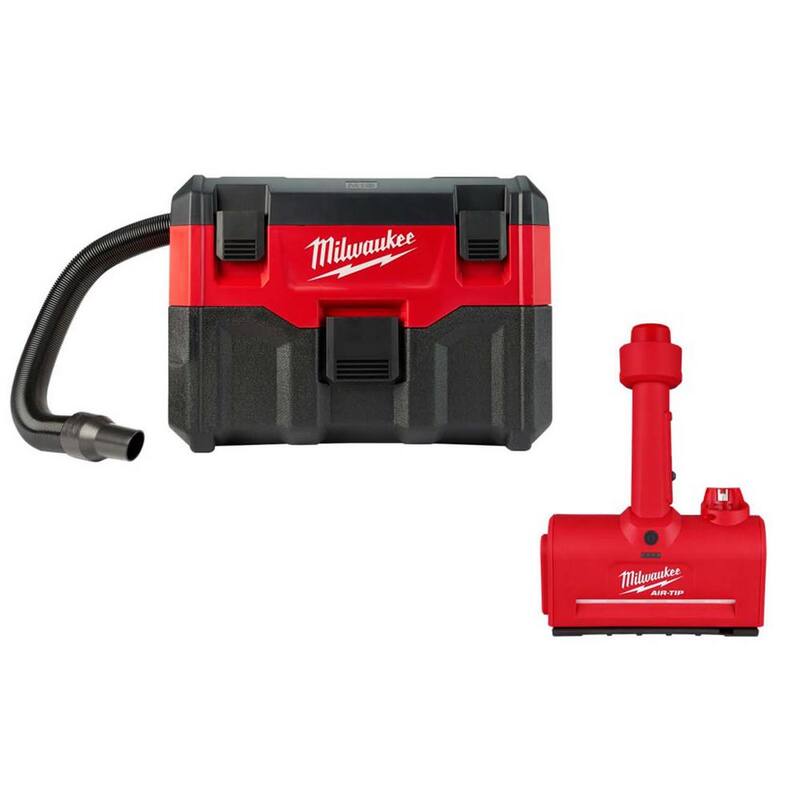 Milwaukee M18 18-Volt 2 Gal. Lithium-Ion Cordless Wet/Dry Vacuum and M12 AIR-TIP Wet/Dry Shop Vacuum Utility Nozzle Attachment - 0880-20-0980-20