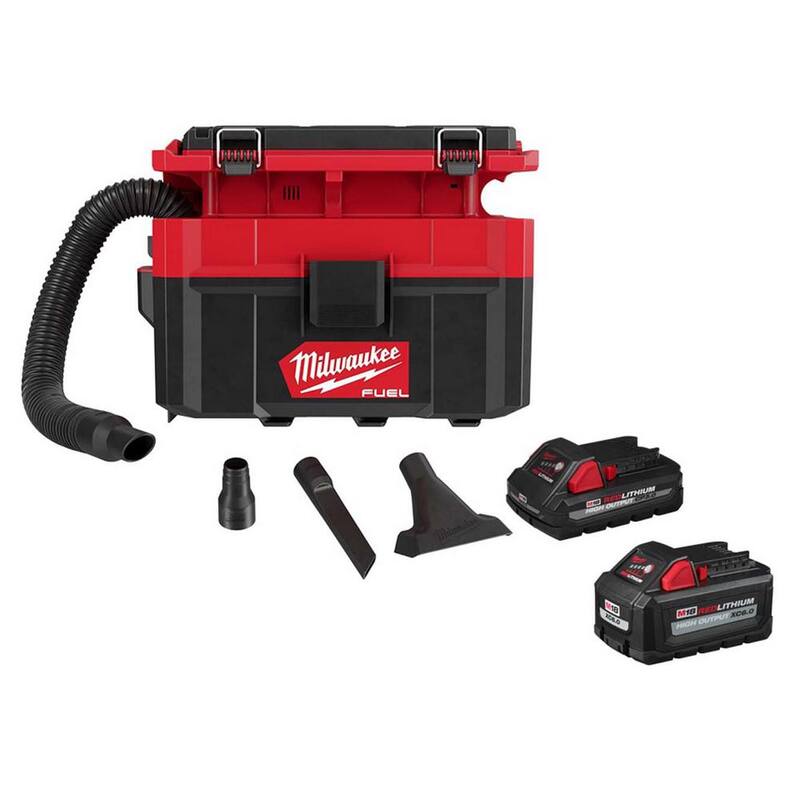 Milwaukee M18 FUEL PACKOUT 18-Volt Lithium-Ion Cordless 2.5 Gal. Wet/Dry Vacuum with M18 High Output 6.0 Ah and 3.0 Ah Batteries - 0970-20-48-11-1865S
