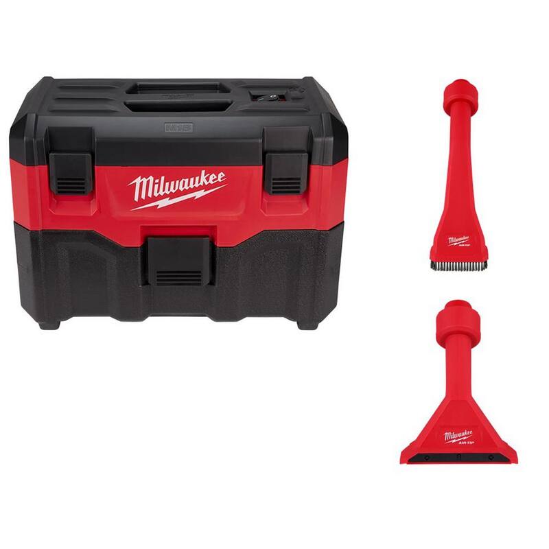 Milwaukee M18 18-Volt 2 Gal. Lithium-Ion Cordless Wet/Dry Vacuum with AIR-TIP 1-1/4 in. - 2-1/2 in. (2-Piece) Utility Nozzle Kit - 0880-20-49-90-2040-49-90-2032