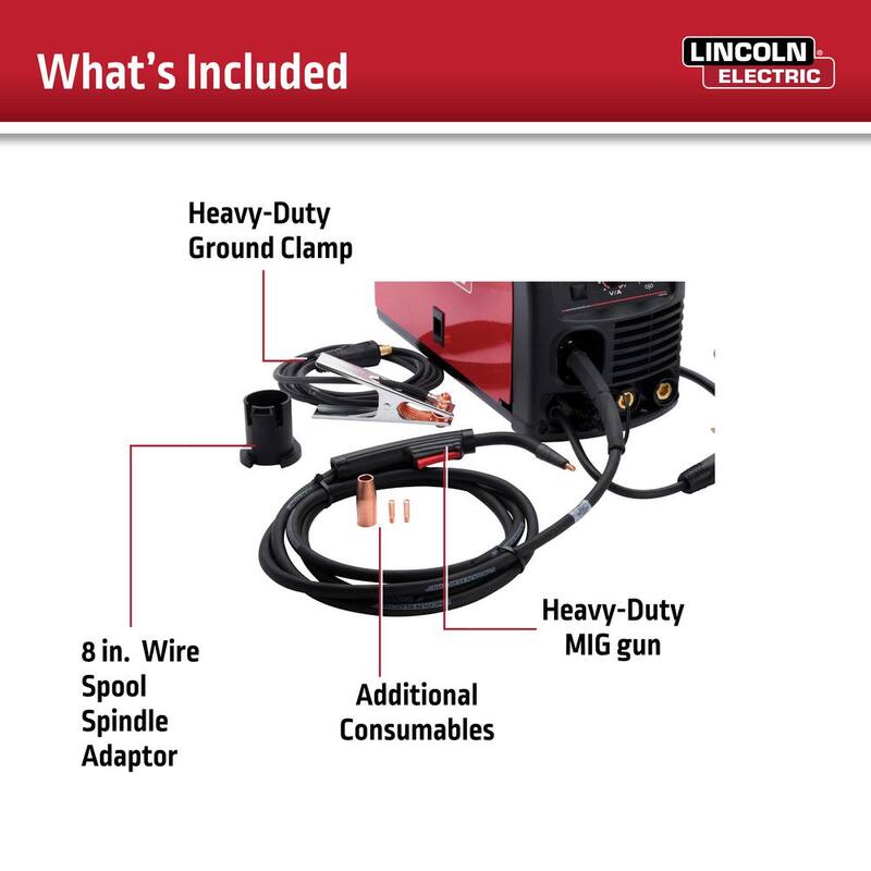 Lincoln Electric 180 Amp Weld-Pak 180i Multi-Process Stick/MIG/Flux-Core/TIG, 120V or 230V Aluminum Welder with Spool Gun sold separately - K5257-1