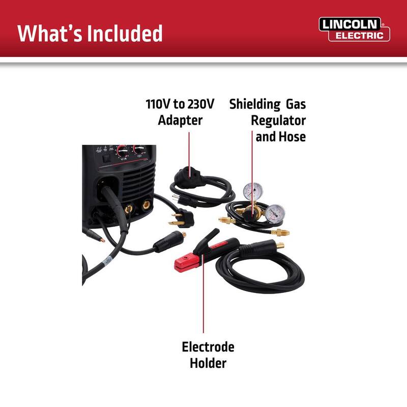 Lincoln Electric 180 Amp Weld-Pak 180i Multi-Process Stick/MIG/Flux-Core/TIG, 120V or 230V Aluminum Welder with Spool Gun sold separately - K5257-1