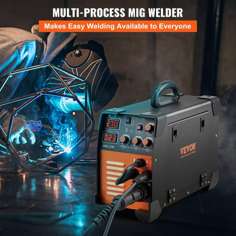 VEVOR 3 In 1 MIG MMA TIG Welder 270 Ampmp 110/220-Volt Welding Machine Combo 110V/220V with LCD Digital Display IGBT Inverter - DHJMIGMMAMIGLL6WNV5