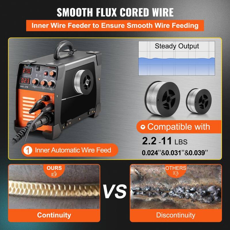 VEVOR 3 In 1 MIG MMA TIG Welder 270 Ampmp 110/220-Volt Welding Machine Combo 110V/220V with LCD Digital Display IGBT Inverter - DHJMIGMMAMIGLL6WNV5