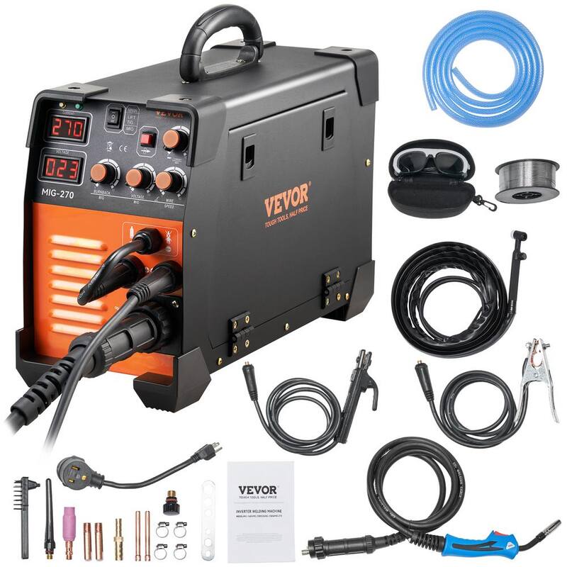 VEVOR 3 In 1 MIG MMA TIG Welder 270 Ampmp 110/220-Volt Welding Machine Combo 110V/220V with LCD Digital Display IGBT Inverter - DHJMIGMMAMIGLL6WNV5
