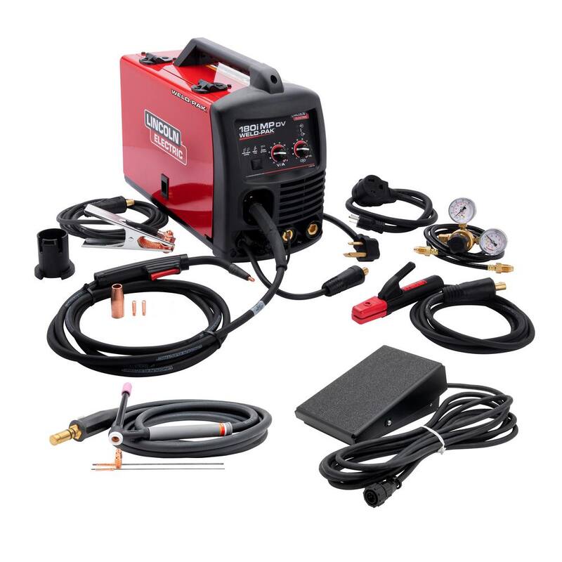 Lincoln Electric 180 Amp Weld-Pak 180i Multi-Process Stick/MIG/Flux-Core/TIG, 120V or 230V with TIG Welding Accessories - K5387-5