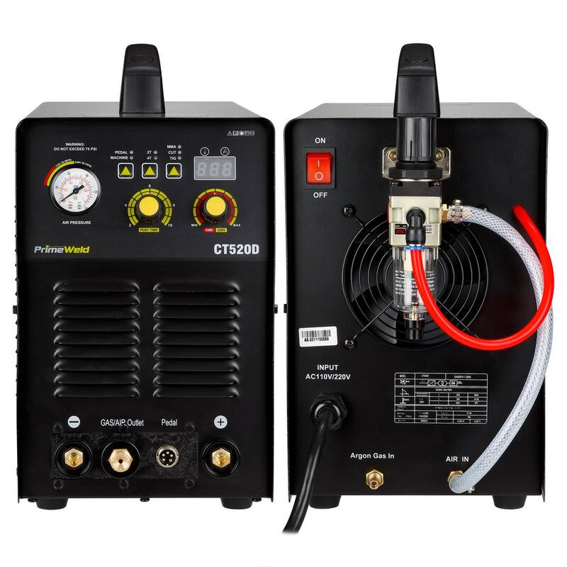 PrimeWeld 50 Amp Plasma Cutter, 200A TIG/Stick Welder Combo Machine 1/2 in. Clean Cut, 110/220-Volt CT520D - CT520D