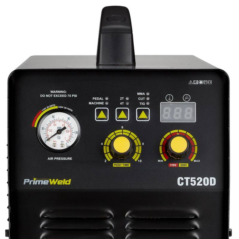 PrimeWeld 50 Amp Plasma Cutter, 200A TIG/Stick Welder Combo Machine 1/2 in. Clean Cut, 110/220-Volt CT520D - CT520D
